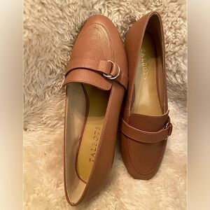Talbots Women Dusty Rose 7.5 7.5M Flats Loafers Ryan D Ring Buckle Leather NEW